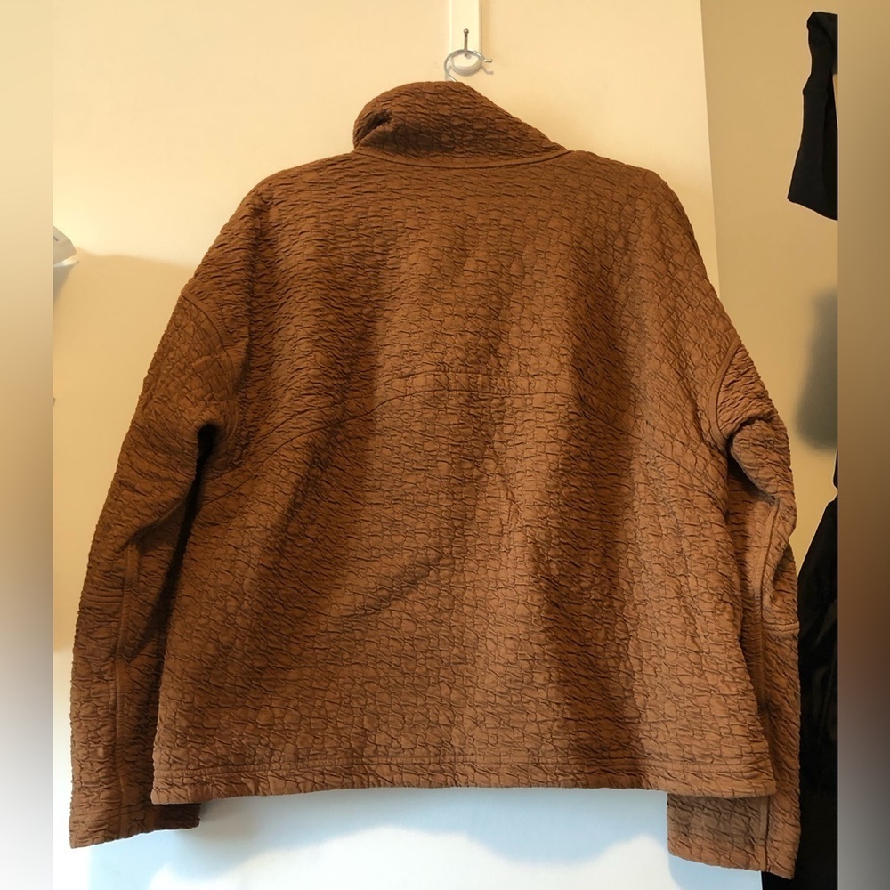 LULULEMON RIPPLED FULL ZIP JACKET COPPER BROWN SIZE 8 FUNNEL NECK LIKE NEW - Picture 10 of 11